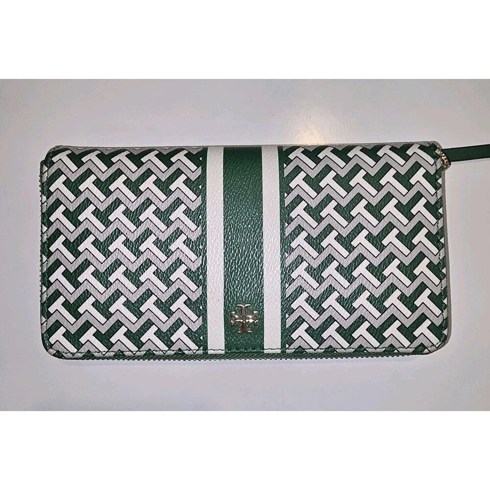 TORY BURCH Bifold Zippered Wallet Long Wallet Leather
